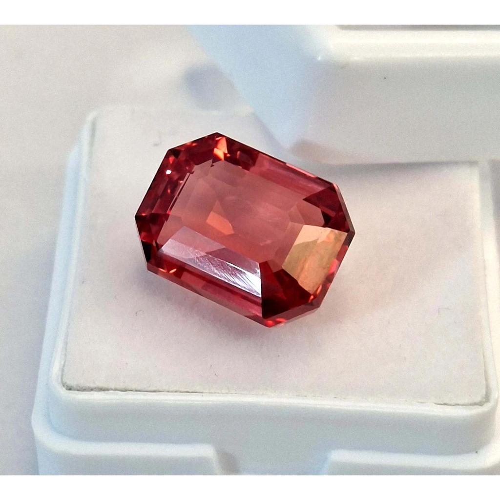 Stunning Padparadscha Sapphire Natural Emerald Cut 11-13 Ct Loose Gemstone