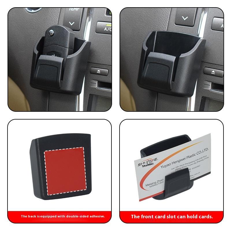 2/4Pcs Car Key Holder Clip Car Interior Storage Box Dashboard Organizer Adhesive Mount For Card Key Rack Universal Fit