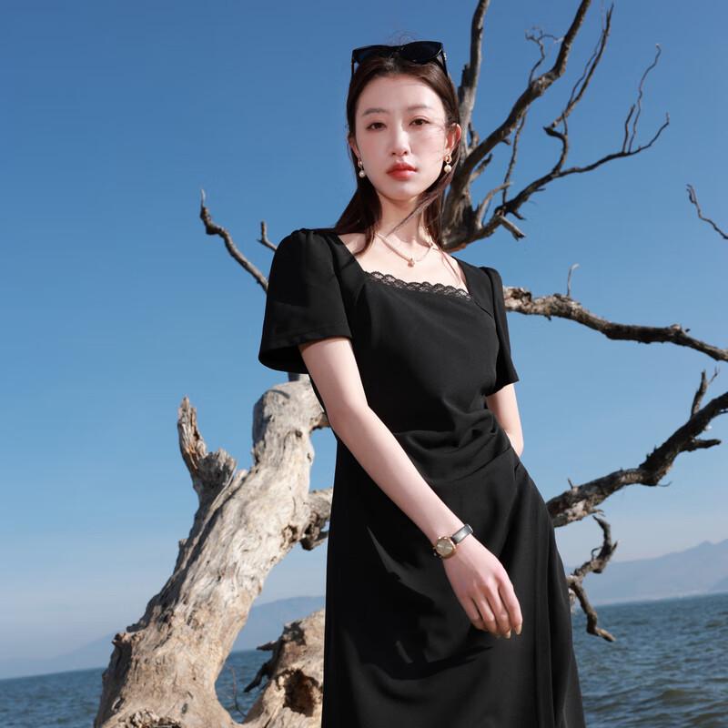 

Французское ретро кружевное миди-платье с квадратным вырезом для женщин больших размеров S 155/84B