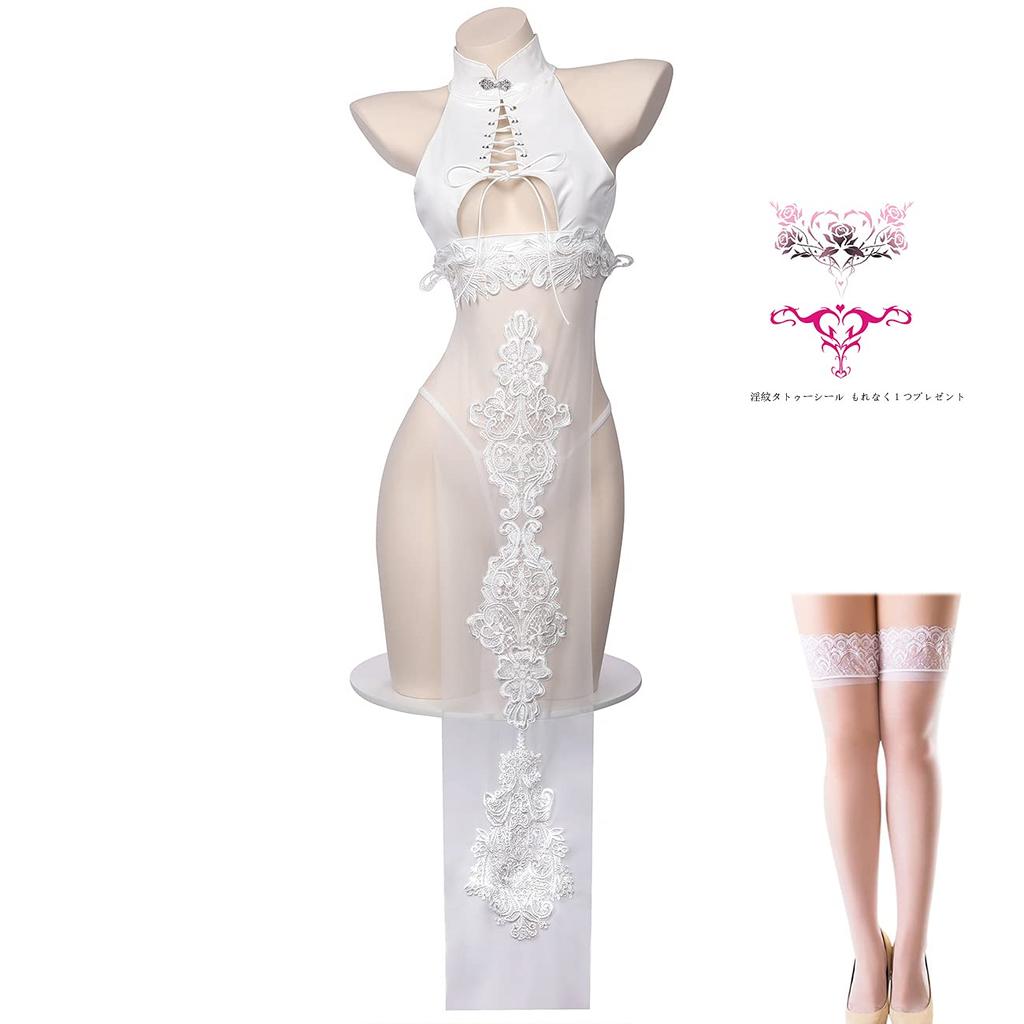 Cosplay Sexy Cheongsam Chinese Dress Lingerie Dress Leather Style PU Babydoll Chinese Dress Style See Through Bondage Bodycon Enamel PVC Queen Cute