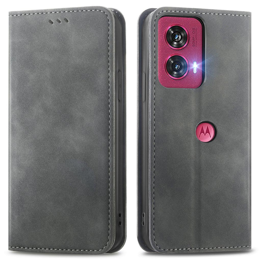 For Motorola Edge 50 Fusion 5G Card Slots Case Skin-Touch PU Leather Phone Cover