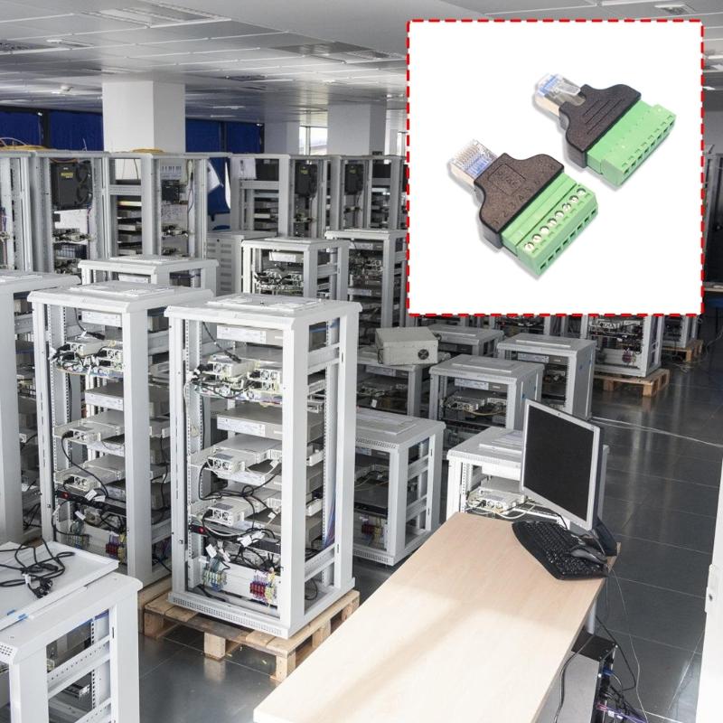 Solderless RJ45 To 8Pin Screw Terminals Adapters Easy Installation with Screwdriver Shielded for Ethernet Cable Connections On Devices