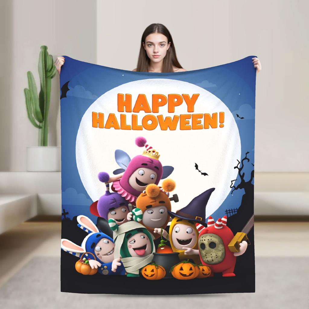 Coperte Oddbods Carino Cartone Animato Aereo Viaggio Flanella Plaid Per Camera Da Letto Morbido Caldo Qualità Copriletto Idea Regalo