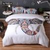 Bohemian Elephant Bedding Set Microfiber Exotic Ethnic Style Wildlife Animals Duvet Cover for Bedroom Decoration Women Men Kids