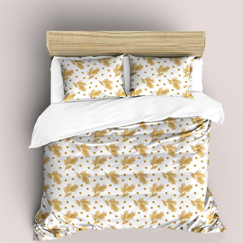 Blumen und Blätter Bettbezug Mikrofaser Botanisches Unkraut für Kinder Frauen für Schlafzimmerdekorationen Schlichter Stil Queen King Size