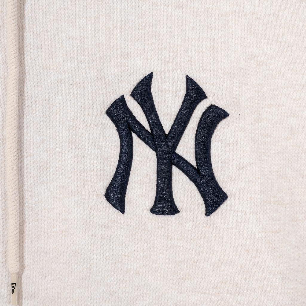 New Era X MLB Collaboration New York Yankees Letter Logo Pullover Hoodie Unisex sweatshirt Oatmeal 13781158