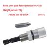 65mm Adjustable 1/4 Screwdriver Bit Holder, Carbon Steel Extension Bar, Quick Release