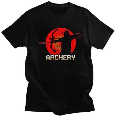 Archery Archer T Shirts Men Short-Sleeve Hunting Sport T-shirt Casual Tee Pure Cotton Oversized