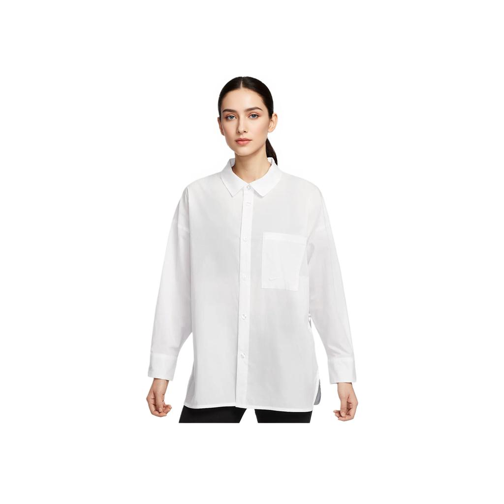 Nike Swoosh Fashion Versatile Comfortable Long Sleeve Shirt Women Shirts White HJ0716100
