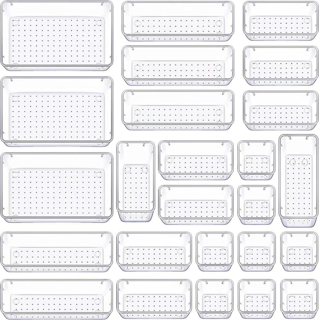 Clear Plastic Multifunctional Drawer Organizer for Home or Office