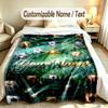 Space Cosmic Theme Custom Blanket Personalized Name & Text Customized Soft Warm Throw Blanket Home Decor