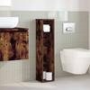 Bathroom Cabinet with Toilet Paper Holder Smoked Oak Finish 20.5 X 20 X 90 Cm