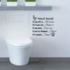 Toilet Rules Toilet Stickers Bathroom Bathroom Removable Home Decor Wall Stickers Home Decor Letter Stickers