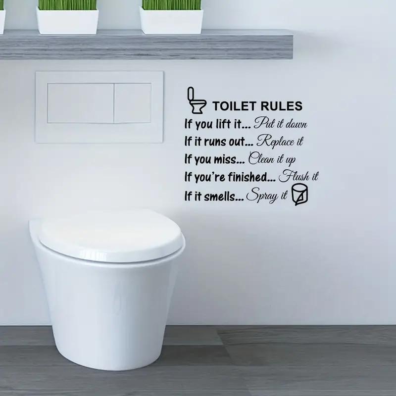 Toilet Rules Toilet Stickers Bathroom Bathroom Removable Home Decor Wall Stickers Home Decor Letter Stickers