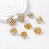 Versatile Gold-Plated Titanium Steel Stud Earrings - Light Luxury Retro Style for Women