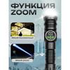 Portable rechargeable zoom flashlight with display screen, LED flashlight with emergency side light 5 lighting modes