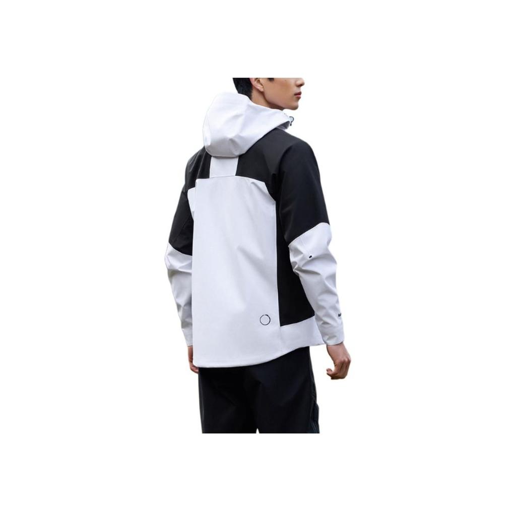 Anta Outdoor Series Storm Armor Color Block Zipper Hooded Comfortable Versatile Casual Waterproof Jacket Men Jacket Snow-White 152516607-1