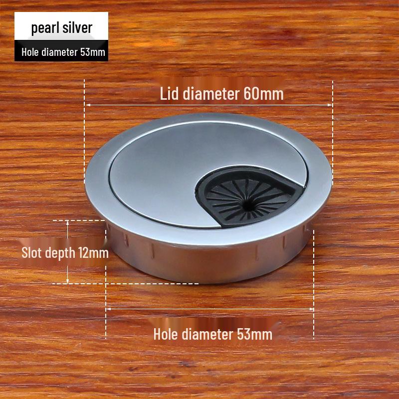 Zinc Alloy Desk Cable Grommet - Round Desktop Cable Pass-Through Cover