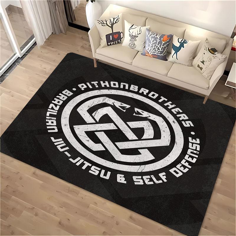 Tappeto Japanese B-Bjj Mma Guerriero di Jiu-Jitsu, Tappeto per Soggiorno Camera da Letto Divano Zerbino Decorazione, Tappetino Antiscivolo per Bambini Alfombra
