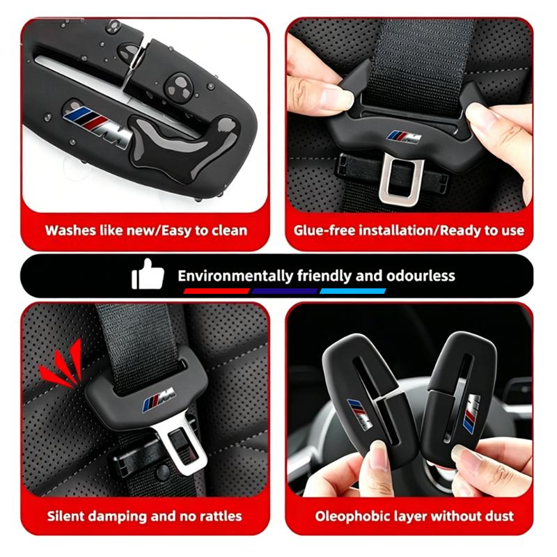 Car Seat Belt Buckle Protector Cover Soft Silicone Anti-Collision Case For BMW M E46 E90 E91 F30 F31 U10 U11 G01 G20 G21 Sticker