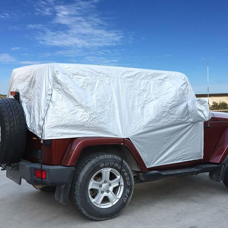 Waterproof All Weather Windshield Sunshade Leather Car Cover Fit for Jeep Wrangler JK JL 2-Door Version Exterior Accessories