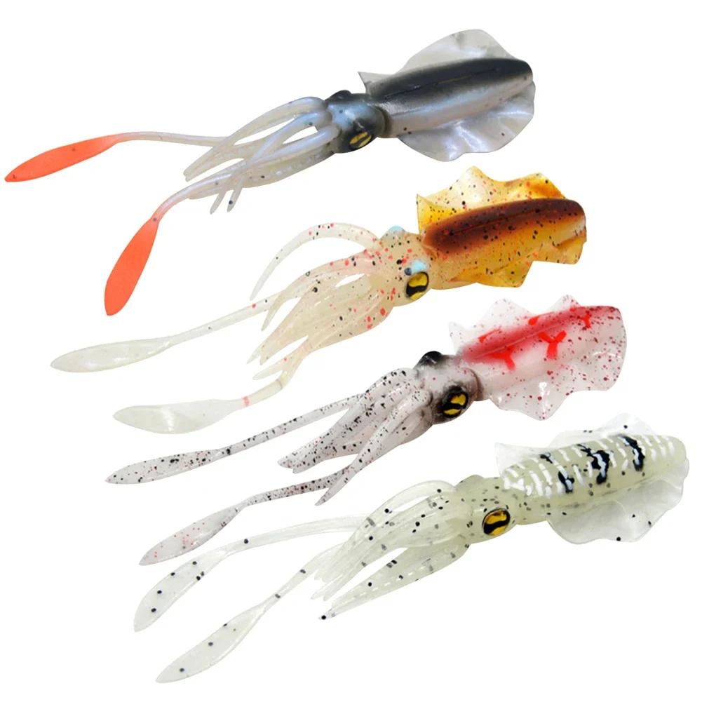 15cm 20g Silicone Soft Artificial Rubber Luminous/UV Squid Jig Fishing Lures For Sea Fishing Trolling Wobbler Bait Fishing Tackl