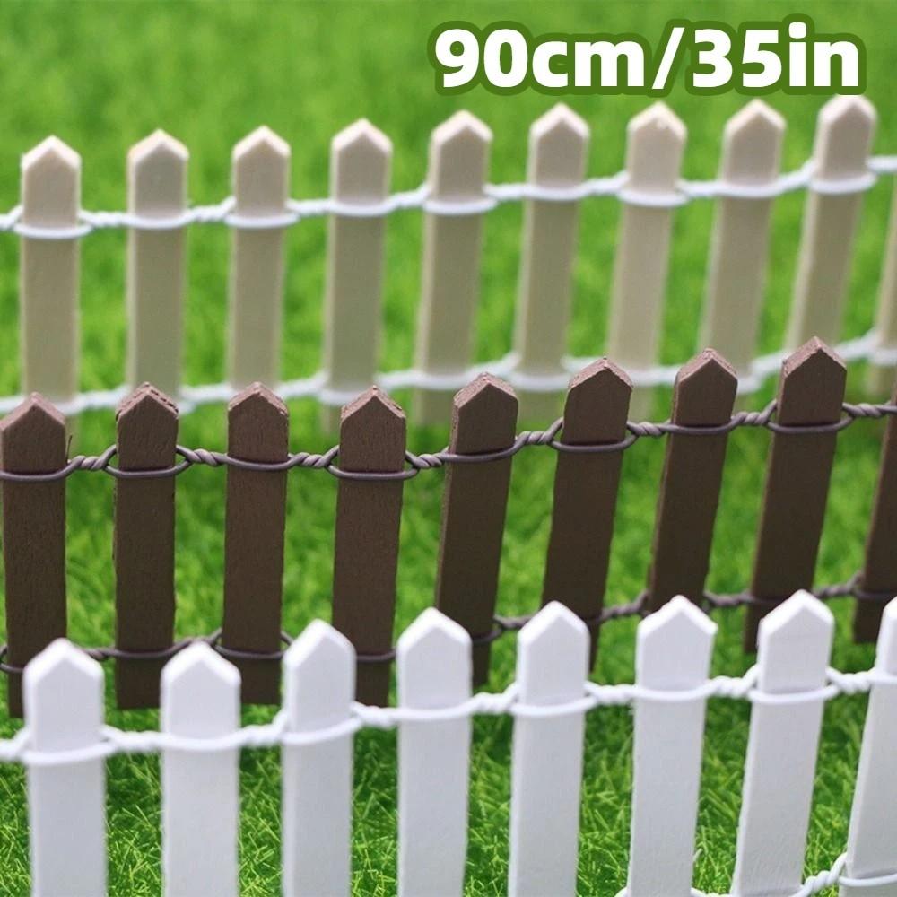 Natural Wood Mini Fairy Garden Fence 90x5cm DIY Wooden Fence  Indoor Courtyard