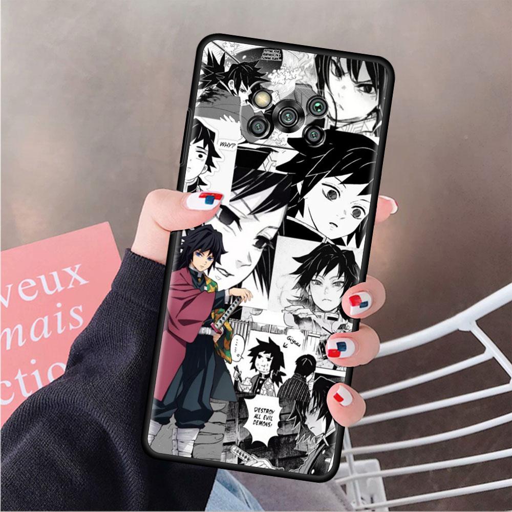 

Чехол Kimetsu Yaiba Demon Slayer для телефона Xiaomi Mi Poco X3 NFC X4 M4 M3 Pro F1 F4 F3 GT C40 11T 11 Lite 5G Fundas Black Cover Redmi 10 Power