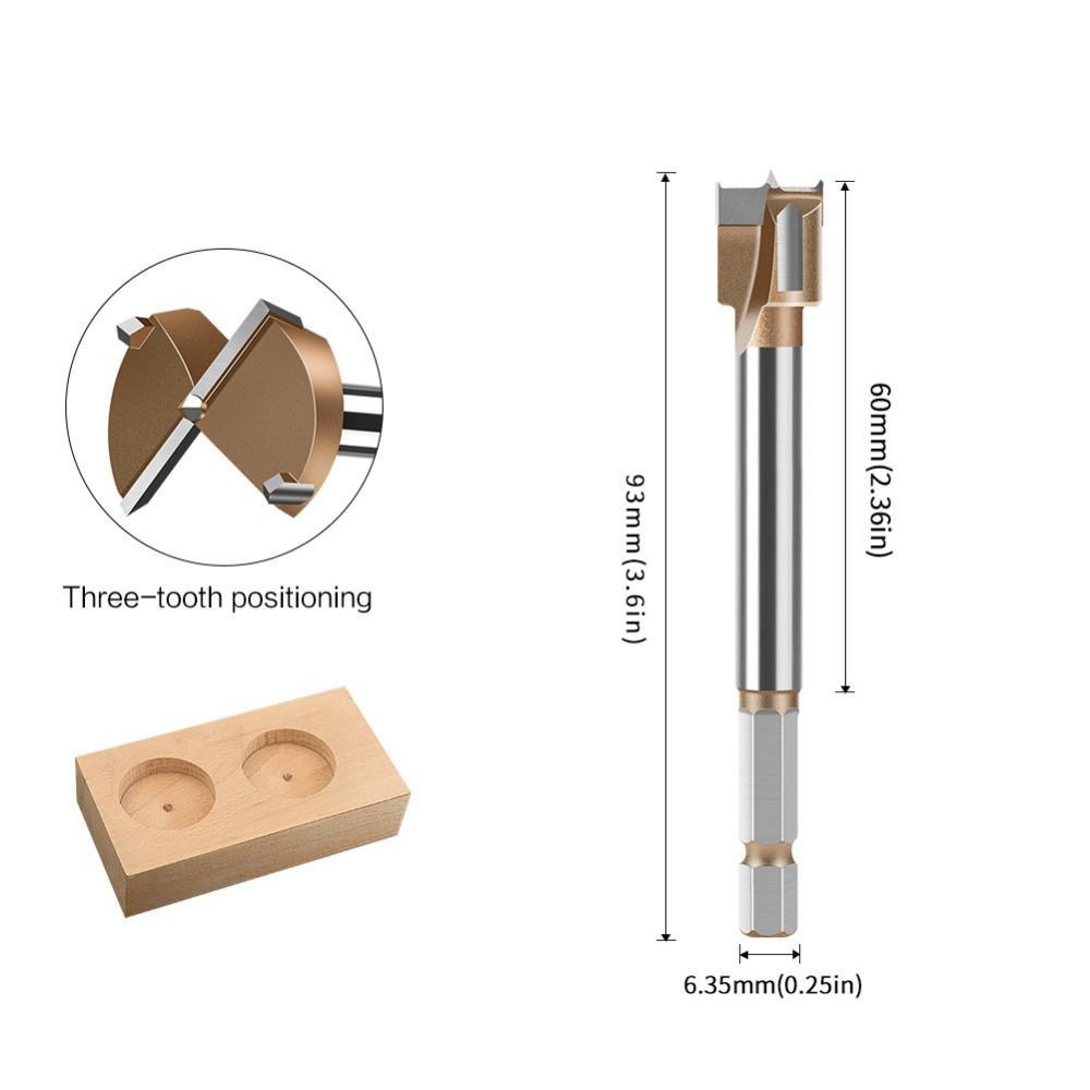 Double Edge Opener Hinge Boring Bit 10-50mm Hole Opener Tool DIY Expanding Drill Bit  1/4in Shank