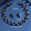 Faux Pearl Necklace Earrings Set for Women Weddings Holidays Jewelry Accessory