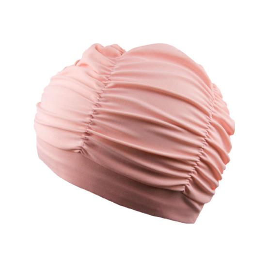 Women Cloth Swimming Cap, Breathable Ruffle Solid Color Swim Pool Cap for Adults, Short Long Thick Hair Ear Protection Bathing Hat