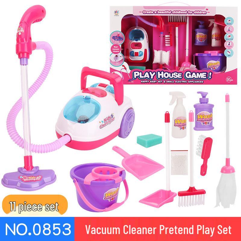 Children's Electric Vacuum Cleaner Toy with Sound and Light Effects