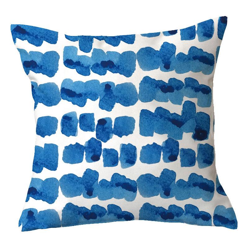 Simple New Blue Geometric Plush Pillowcase Home Fabric Sofa Pillow Cushion Cover Design
