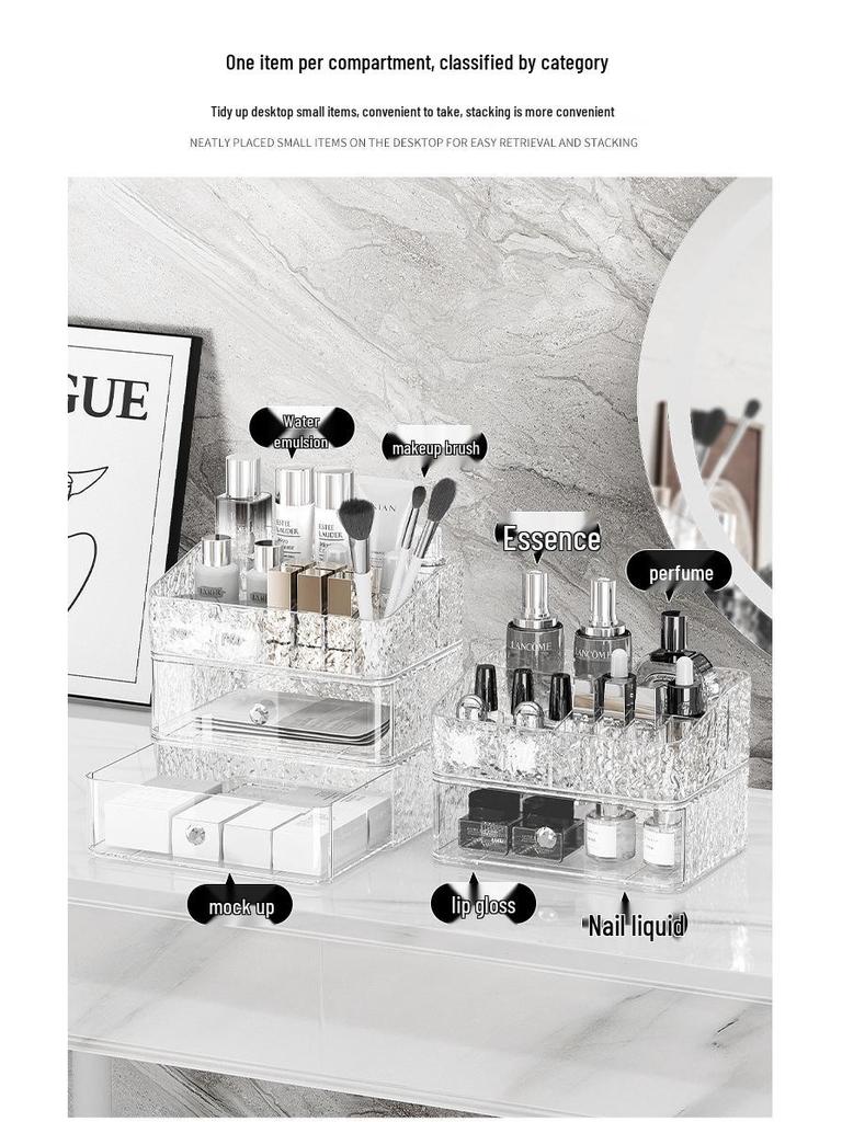Luxury Desktop Cosmetic Storage Drawer - Makeup and Skincare Organizer
