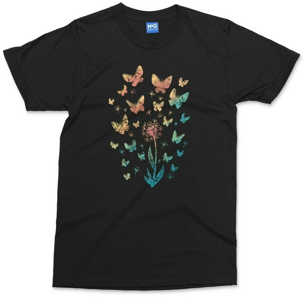 Butterflies Art T-shirt Beautiful Butterfly Top Gift for Girls Women Ladies Tee