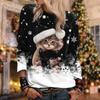 Women's Christmas Cute Neck Long Sleeve Top