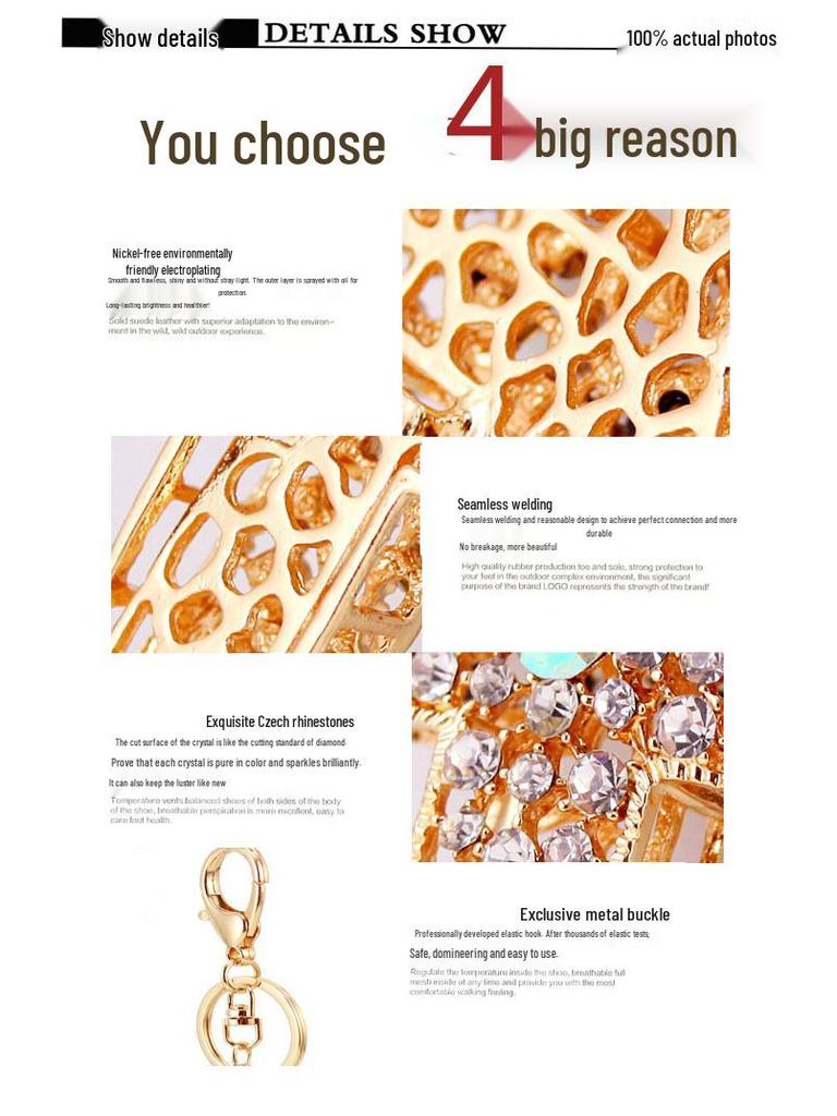 Colorful Rhinestone Cross Keychain Pendant and Bag Accessory