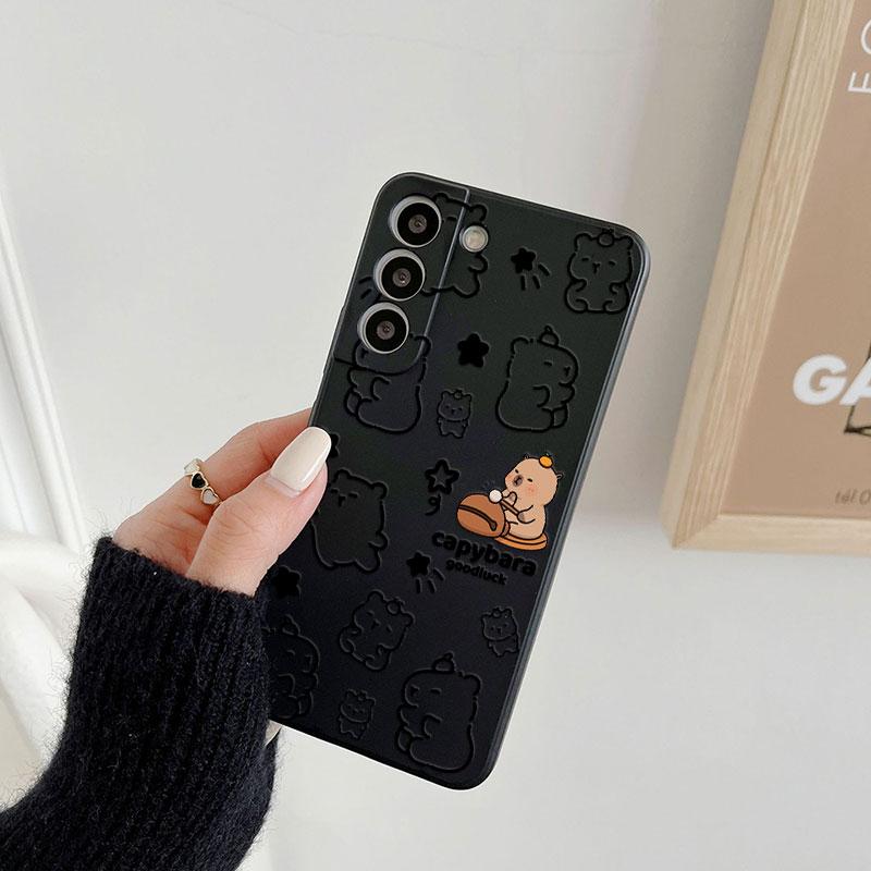 Cartoon Capybara Cute Phone Case For Samsung Galaxy S26 S25 Ultra S24 S23 S22 Plus S21 S20 FE S26Ultra A37 A57 5G Silicone Cover