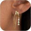 14K Gold-Plated Irregular Claw Shaped Earrings Chain Earrings Elegant Tassel Earrings Jewelry Gifts for Women Fashion Design