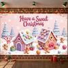 Candy Christmas Backdrop Gingerbread House Design Christmas Background Xmas Sweet Display Colorful Candy Christmas Candy Banner