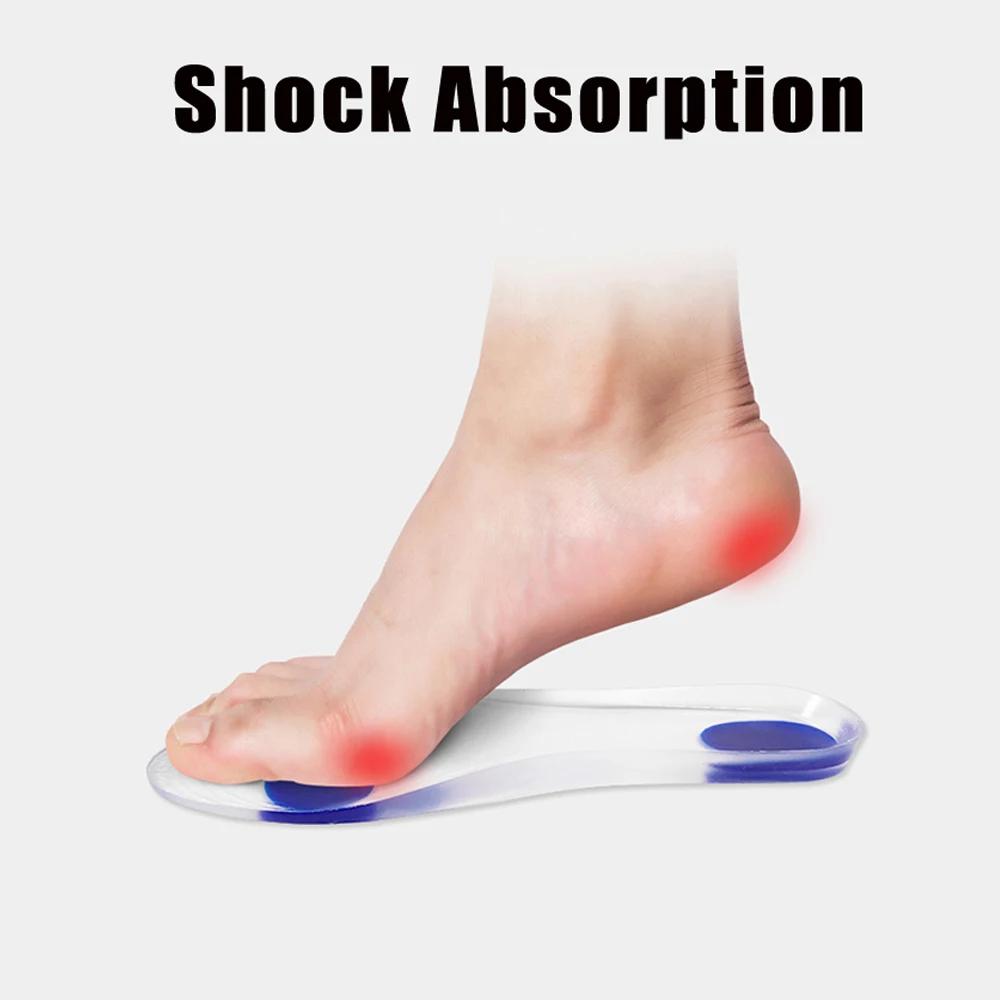 Silicon Orthopedic Insoles for Shoes Women Men Flat Feet Arch Support Shoe Pad Shock Absorption Plantar Fasciitis Relief Insoles