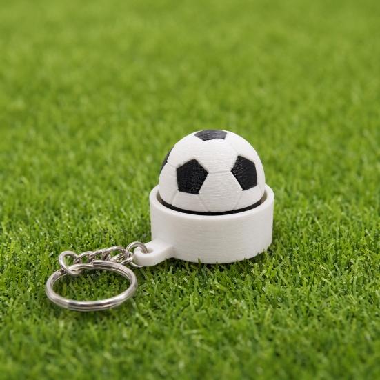 Soccer Ball Clicker Fidget Keychain, 3D Printed Clicker Sensory Toy, Funny Novelty Stress Relief Keychain Gifts for Sports Players Fans