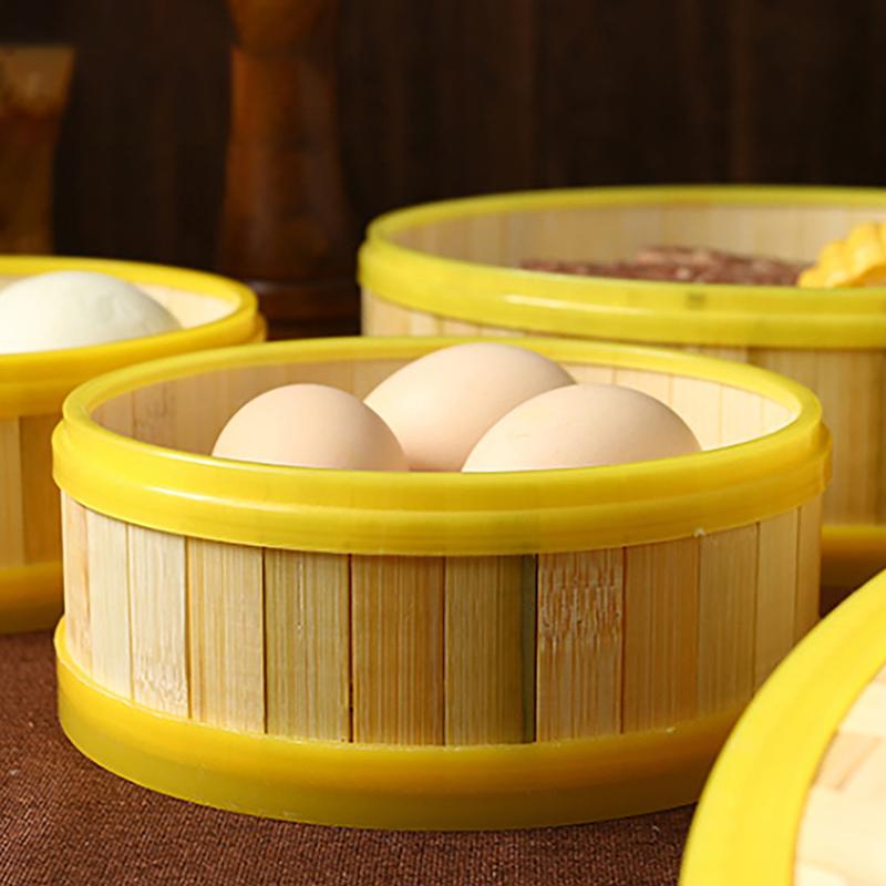 1Pc 5-6.5 Inch Cook Sticky Rice Chinese Food Making Handmade Steamer Basket With Lid Bamboo Kitchen Cookware Dumpling Steamer