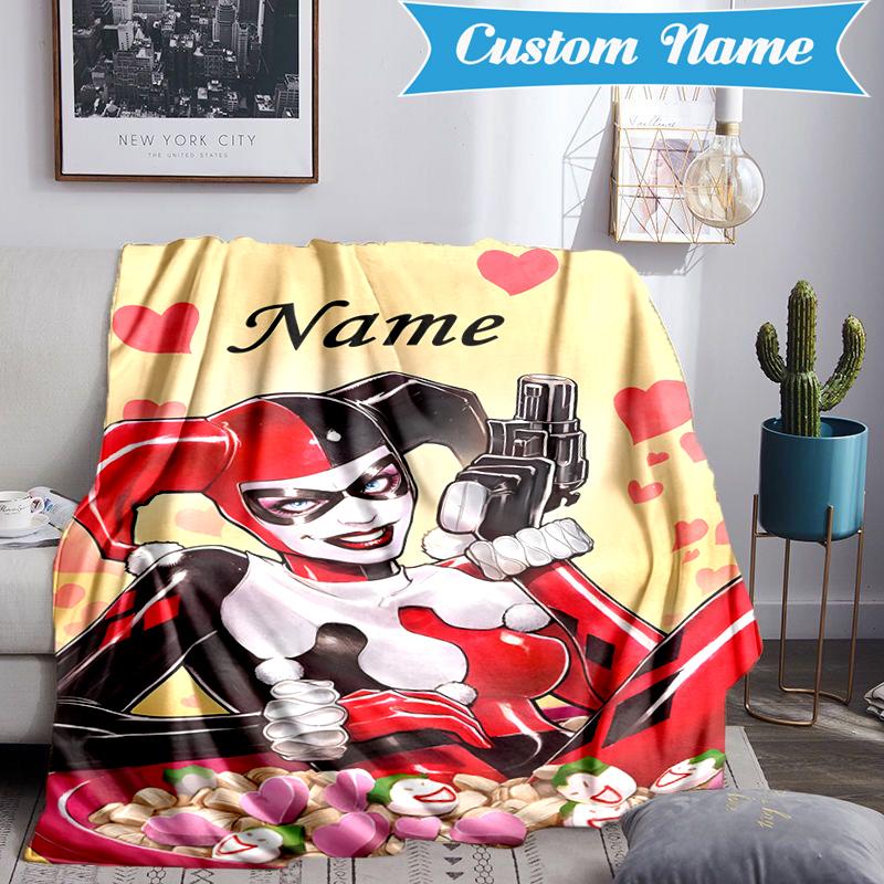 Custom Name Harley Card Blanket Lightweight Ideal Bedding Blanket Perfect for Travel, Camping, Living Rooms, Sofas, Christmas gift