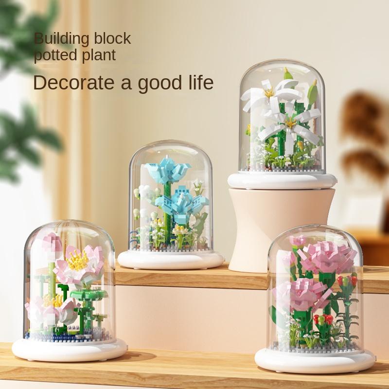 Building Block Flower Micro Particle Assembly for CHILDREN'S Building Block Toys Roses Tulips Tabletop Decorations Gifts