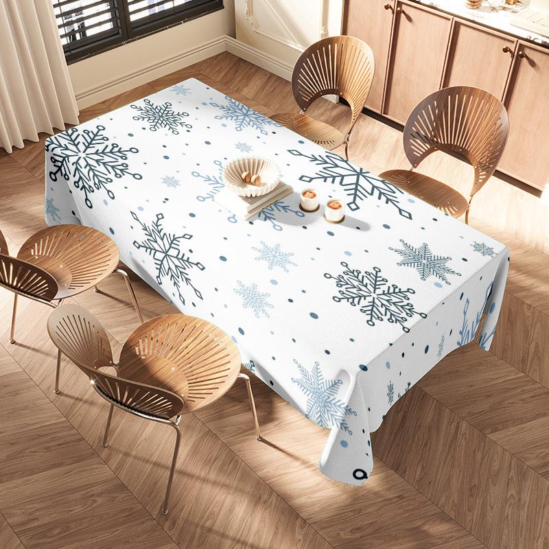 Winter-Themen-Tischdecke mit Schneeflockenmuster für Esszimmer-Dekoration Rechteckige Küchen-Tischdecke Geeignet für Feiertage