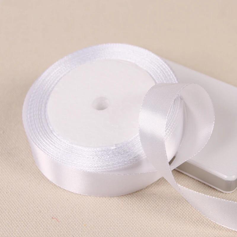 6mm 10mm 15mm 20mm 25mm 40mm 50mm White Single Face Satin Ribbons DIY Handmade Crafts Supplies Wedding Decoration Gift Wrapping