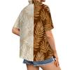 Women's fashionable casual Hawaiian print short-sleeved button-down collar shirt top