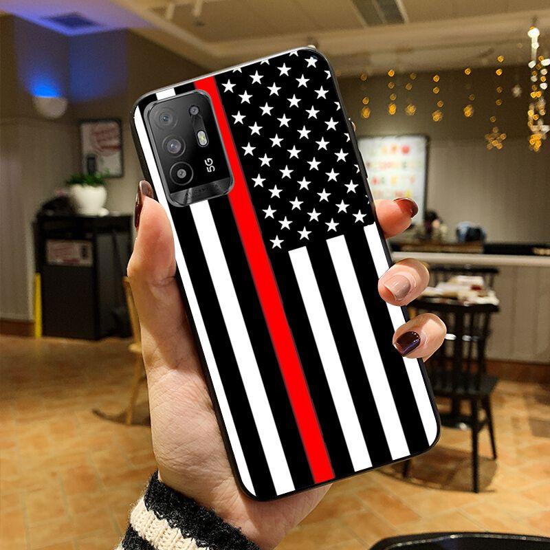 Custodia bandiera americana cover per telefono per OPPO A74 A94 5G A3S A5 A5S A9 A12 A15 A15S A52 A53 A53S A72 A73 2020 A91 5G custodie coque