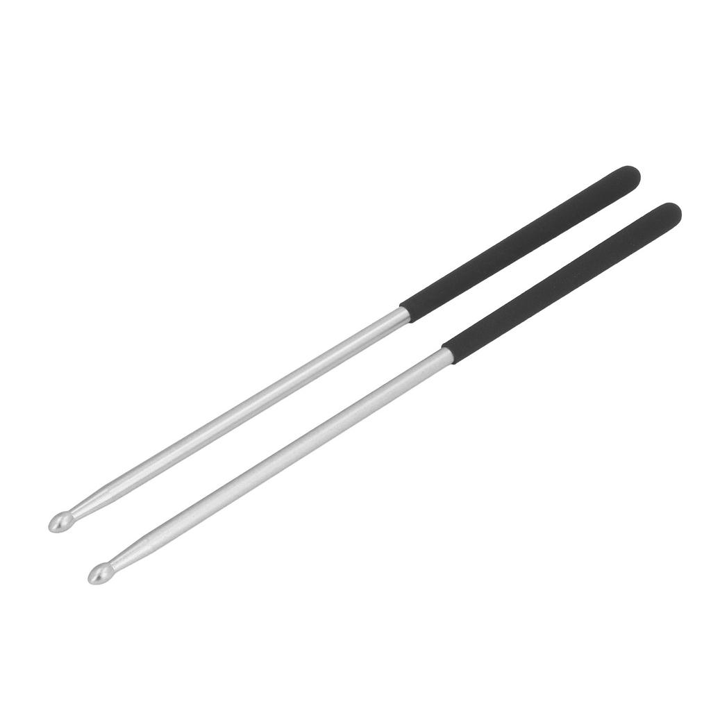 1 Pair Professional Drum Stick Solid Power Boosting Non Slip Handle Aluminium Alloy 5A Drum Stick Silver